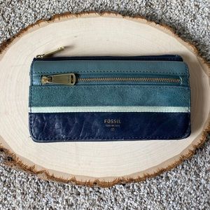 Fossil Wallet Navy Blue, Turquoise, Sea-Foam Green
